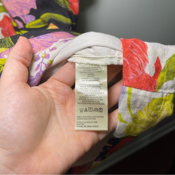 Mikiko Noritake x Anthropologie Women’s Multicolor Floral One Shoulder Dress Lp - Picture 6 of 9